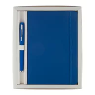   Set agenda si pix, 240×197×22 mm, Everestus, 20FEB10260, Piele ecologica, Albastru