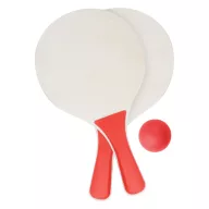  Tenis de plaja, 190×330 mm, Everestus, 20FEB3585, Lemn, Plastic, Rosu