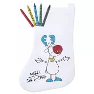   Soseta de colorat, design Craciun, Merry Christmas, Everestus, 20FEB1945, Material netesut, Alb, Rosu