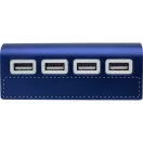 Usb hub, 89×21×37 mm, Everestus, 20FEB4749, Aluminiu, Albastru, Alb