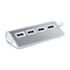   Usb hub, 89×21×37 mm, Everestus, 20FEB4751, Aluminiu, Argintiu, Alb