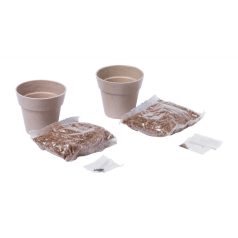   Set 2 ghivece biodegradabile cu seminte de menta si patrunjel, 150×70×70 mm, Everestus, 20FEB11116, Viscoza, Poliester, Natur