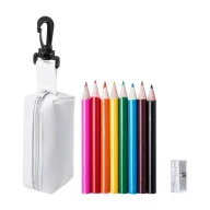   Coloured Set creioane, 100×45×40 mm, Everestus, 20FEB3937, Lemn, 420D Poliester, Alb