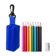   Coloured Set creioane, 100×45×40 mm, Everestus, 20FEB3935, Lemn, 420D Poliester, Albastru