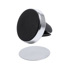   Suport auto pentru telefon, ø33×30 mm, Everestus, 20FEB10382, Aluminiu, Magnet, Argintiu