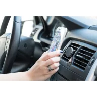  Suport auto pentru telefon, ø33×30 mm, Everestus, 20FEB10382, Aluminiu, Magnet, Argintiu