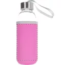 Sticla de apa bidon sport, Everestus, 42FEB230926, 420 ml, Sticla, Neopren, Roz Deschis