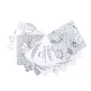 Mandala Set de colorat, 90×90×10 mm, Everestus, 20FEB1939, Hartie, Lemn, Gri