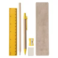   Set de papetarie, 45×177×15 mm, Everestus, 20FEB3875, Hartie reciclata, Plastic, Galben, Natur