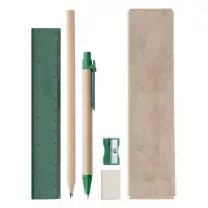   Set de papetarie, 45×177×15 mm, Everestus, 20FEB3873, Hartie reciclata, Plastic, Verde, Natur