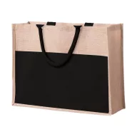   Geanta de plaja, 2402E18644, Everestus, 445x350x150 mm, Iuta, Bumbac, Negru