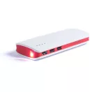 Power bank, 65×143×27 mm, Everestus, 20FEB6058, Plastic, Rosu, Alb