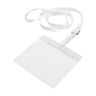   Badge lanyard, 112×485×5 mm, Everestus, 20FEB3331, Poliester, PVC, Alb, Transparent