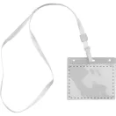 Badge lanyard, 112×485×5 mm, Everestus, 20FEB3331, Poliester, PVC, Alb, Transparent