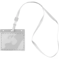   Badge lanyard, 112×485×5 mm, Everestus, 20FEB3331, Poliester, PVC, Alb, Transparent