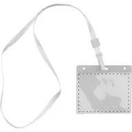   Badge lanyard, 112×485×5 mm, Everestus, 20FEB3331, Poliester, PVC, Alb, Transparent