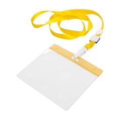   Badge lanyard, 112×485×5 mm, Everestus, 20FEB3332, Poliester, PVC, Galben, Transparent