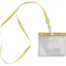 Badge lanyard, 112×485×5 mm, Everestus, 20FEB3332, Poliester, PVC, Galben, Transparent