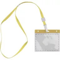   Badge lanyard, 112×485×5 mm, Everestus, 20FEB3332, Poliester, PVC, Galben, Transparent