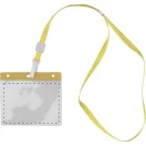 Badge lanyard, 112×485×5 mm, Everestus, 20FEB3332, Poliester, PVC, Galben, Transparent