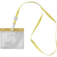   Badge lanyard, 112×485×5 mm, Everestus, 20FEB3332, Poliester, PVC, Galben, Transparent