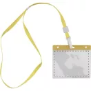 Badge lanyard, 112×485×5 mm, Everestus, 20FEB3332, Poliester, PVC, Galben, Transparent