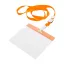 Badge lanyard, 112×485×5 mm, Everestus, 20FEB3329, Poliester, PVC, Portocaliu, Transparent