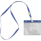 Badge lanyard, 112×485×5 mm, Everestus, 20FEB3327, Poliester, PVC, Albastru, Transparent