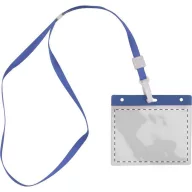   Badge lanyard, 112×485×5 mm, Everestus, 20FEB3327, Poliester, PVC, Albastru, Transparent