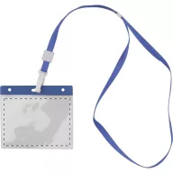   Badge lanyard, 112×485×5 mm, Everestus, 20FEB3327, Poliester, PVC, Albastru, Transparent
