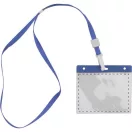 Badge lanyard, 112×485×5 mm, Everestus, 20FEB3327, Poliester, PVC, Albastru, Transparent
