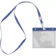   Badge lanyard, 112×485×5 mm, Everestus, 20FEB3327, Poliester, PVC, Albastru, Transparent