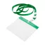 Badge lanyard, 112×485×5 mm, Everestus, 20FEB3328, Poliester, PVC, Verde, Transparent