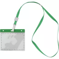   Badge lanyard, 112×485×5 mm, Everestus, 20FEB3328, Poliester, PVC, Verde, Transparent