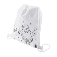   Saculet cu snur de colorat cu design de Craciun, 2509E17634, Everestus, 250x300 mm, Material netesut, Alb