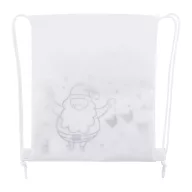   Saculet cu snur de colorat cu design de Craciun, 2509E17634, Everestus, 250x300 mm, Material netesut, Alb