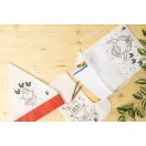 Saculet cu snur de colorat cu design de Craciun, 2509E17634, Everestus, 250x300 mm, Material netesut, Alb