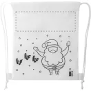 Saculet cu snur de colorat cu design de Craciun, 2509E17634, Everestus, 250x300 mm, Material netesut, Alb