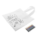 Sacosa de colorat cu design de Craciun, 2509E17639, Everestus, 245x240 mm, Material netesut, Alb