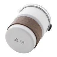   Cana de voiaj, 260 ml, 2509E18006, Everestus, Ø80x90 mm, Otel, Lemn, Alb