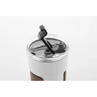   Cana de voiaj, 260 ml, 2509E18006, Everestus, Ø80x90 mm, Otel, Lemn, Alb