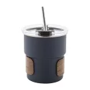 Cana de voiaj, 260 ml, 2509E18003, Everestus, Ø80x90 mm, Otel, Lemn, Albastru dark