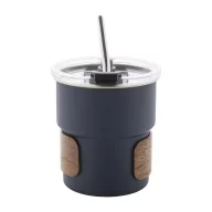   Cana de voiaj, 260 ml, 2509E18003, Everestus, Ø80x90 mm, Otel, Lemn, Albastru dark