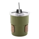 Cana de voiaj, 260 ml, 2509E18004, Everestus, Ø80x90 mm, Otel, Lemn, Verde