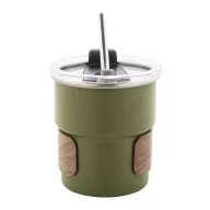   Cana de voiaj, 260 ml, 2509E18004, Everestus, Ø80x90 mm, Otel, Lemn, Verde