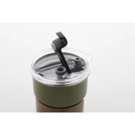  Cana de voiaj, 260 ml, 2509E18004, Everestus, Ø80x90 mm, Otel, Lemn, Verde