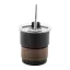 Cana de voiaj, 260 ml, 2509E18002, Everestus, Ø80x90 mm, Otel, Lemn, Negru