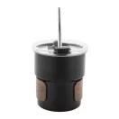 Cana de voiaj, 260 ml, 2509E18002, Everestus, Ø80x90 mm, Otel, Lemn, Negru
