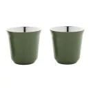 Set 2 cani espresso, 80 ml, 2509E17513, Everestus, 133x66x66 mm, Otel, Verde