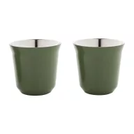   Set 2 cani espresso, 80 ml, 2509E17513, Everestus, 133x66x66 mm, Otel, Verde